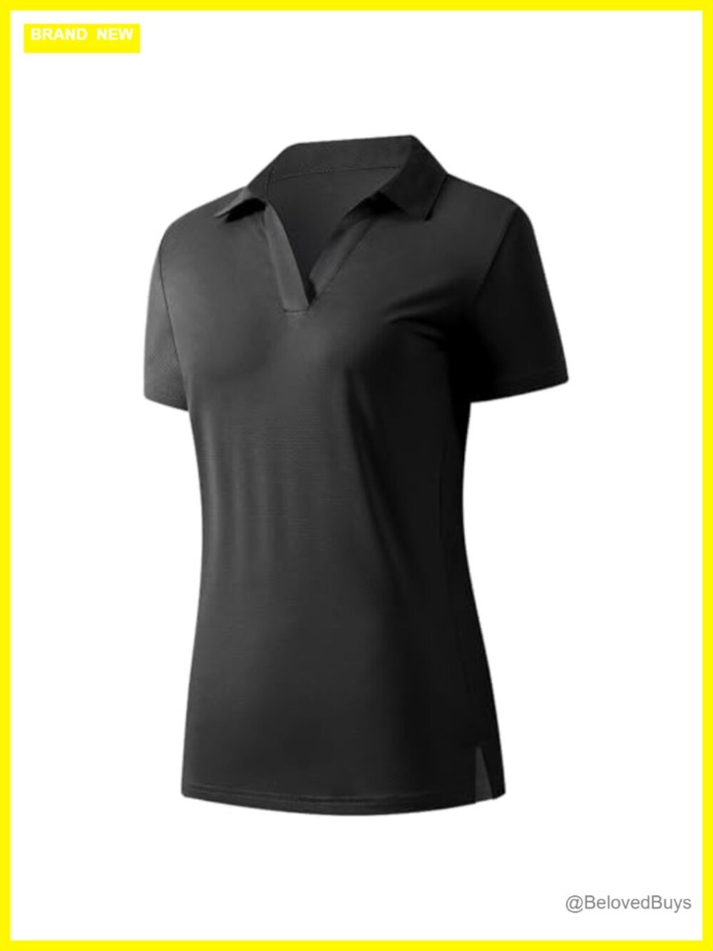 Womens V Neck Polo Shirt Short Sleeve Quick Dry UPF 50+ Golf Work Top